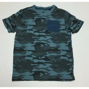 Tailor Vintage Boys Camo Pocket T-Shirt Size 7 Camouflage Crew Tee Green Gray